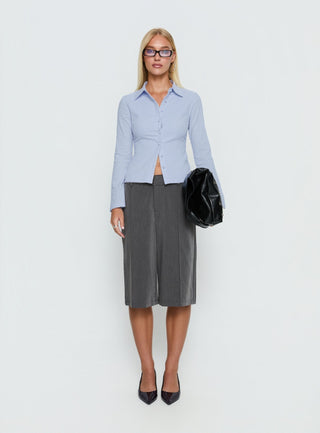 Emersonne Button Up Top Blue