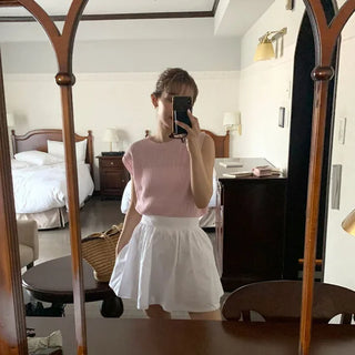 A-line cotton flared skirt