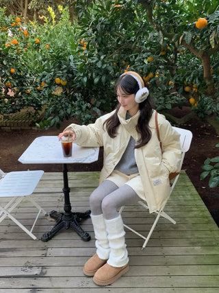 (2 colors) Duck Down Half Down Jacket