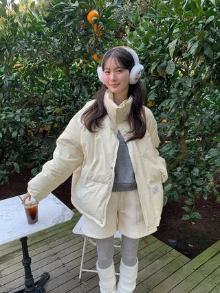 (2 colors) Duck Down Half Down Jacket