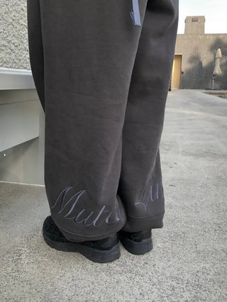 (2 colors) Brushed back lettering 2-way jogger pants