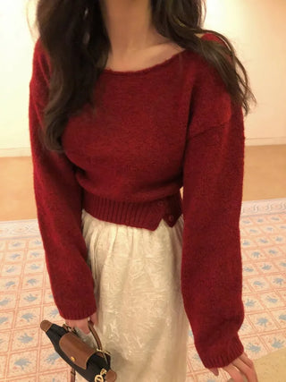 (6 colors) Wool Boat Neck Knit