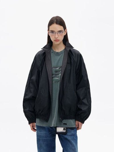 [MASONPRINCE] Stand Collar Double-Sided Plaid Jacket