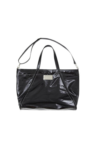 BIG COATING TOTE BAG IN BLACK
