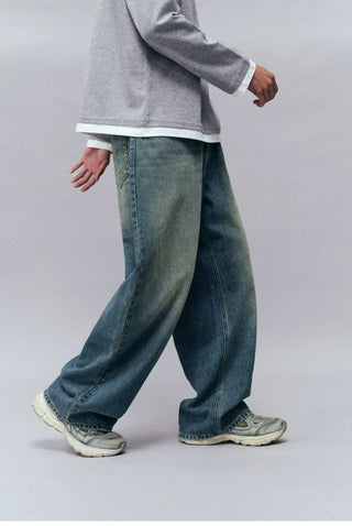 [Monterest] Washed Wide Leg Denim Pants