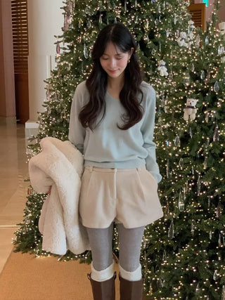 (3 colors) Boat neck loose fit knit