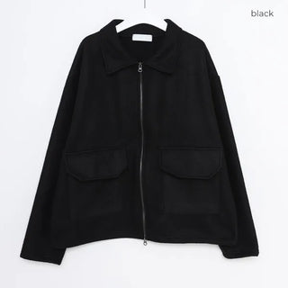 Reverse-opening zipper collar jacket