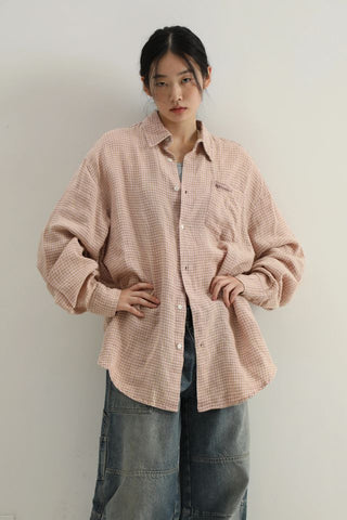 MASONPRINCE Washed Classic Linen Plaid Shirt