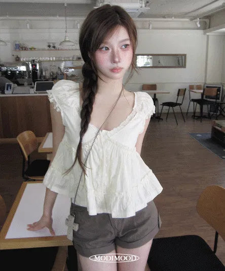 Cinched Lace Baby Blouse - 3 colors