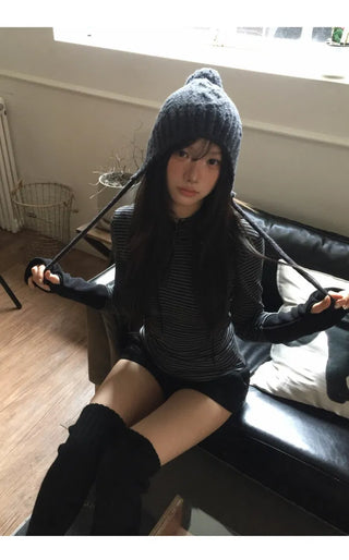 High wool leg warmers