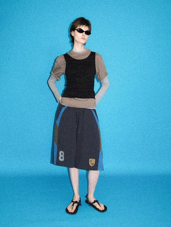 [MASONPRINCE] Elastic Waist Cropped Pants