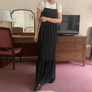 Back Ribbon Camisole Long Dress