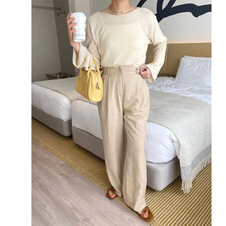 wave boat neck knit