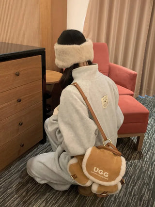 (2 colors) Anorak Fleece Jumpsuit