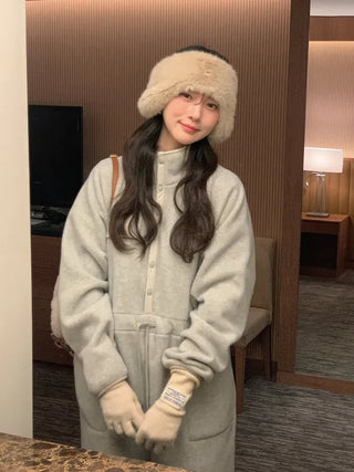 (2 colors) Anorak Fleece Jumpsuit
