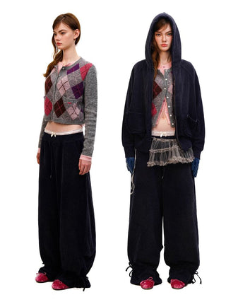 [Moromoro2] Combed Cotton Lace Hoodie &  Sweatpants