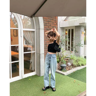One-shoulder ribbon top