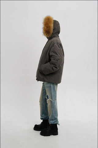 [MASONPRINCE] Fur-Collar Padded Parka Jacket