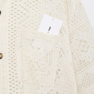 Lace half-sleeve shirt