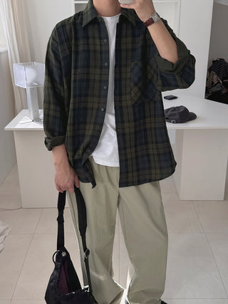 Rhythm Double-Layered Oversized Check Shirt