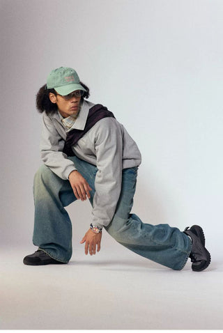 [Monterest] Relaxed Fit Polo Collar Knit Sweatshirt