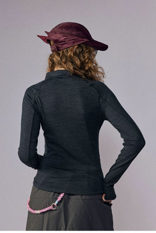 [Monterest] Fleece-Lined Half-Zip Long Sleeve Tee