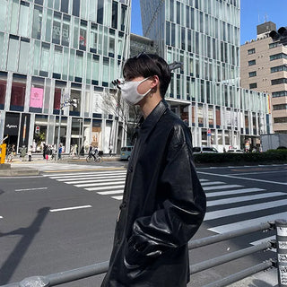 Single Half Leather Jacket