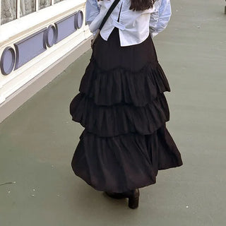 Can-can frill long skirt