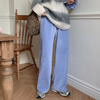 Velour elastic waist pants