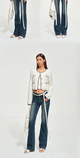 [NOTAWEAR] Cable Knit Cropped Cardigan
