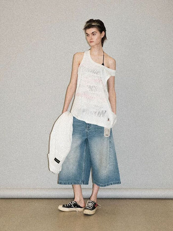 [MASONPRINCE] Cotton-Linen Graffiti Print Tank Top / Tee