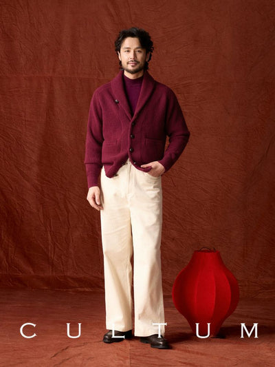 [CULTUM] Wool Shawl Collar Cardigan