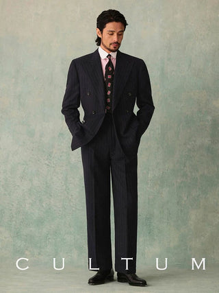 [CULTUM] 1930s Pinstripe Double-Breasted Peak Lapel Suit