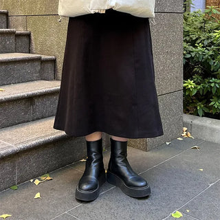 Wool A-line skirt