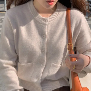 Glitter Cropped Cardigan (pink oatmeal)