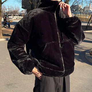 Basic fur zip jacket
