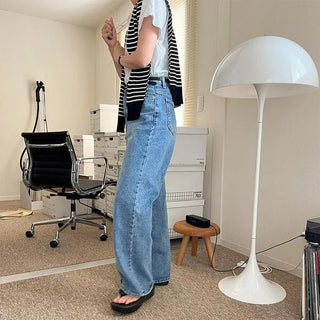 Loose wide denim pants