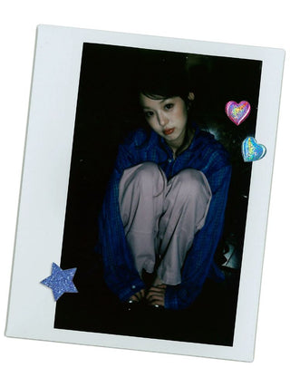 [Moromoro2] Sheer Plaid Mesh Tie-Back Shirt