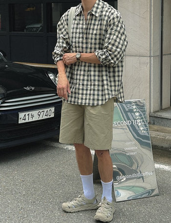Harbor Seersucker Check Shirt (high Q)