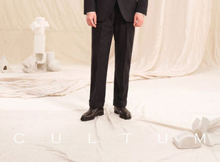 [CULTUM] Herringbone Wool Blend Three-Piece Suit Set