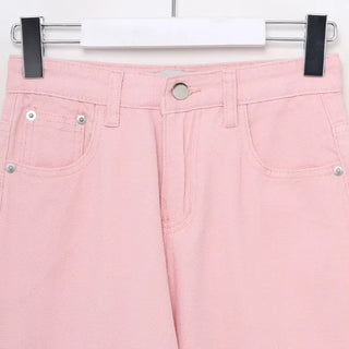 Pink straight-fit pants
