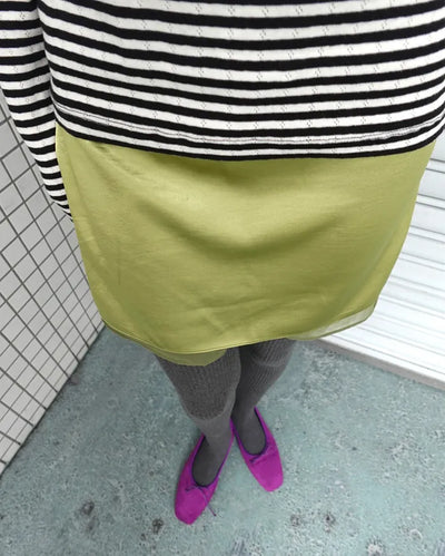 Satin mini skirt