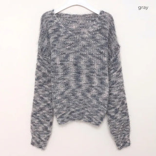 V-neck gradient knit