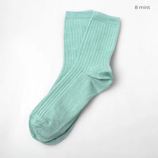 Cotton ribbed long socks