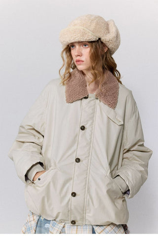 [Monterest] Detachable Fur Collar Deck Jacket