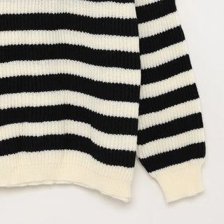Half-zip striped knit