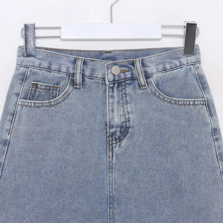 denim mini skirt