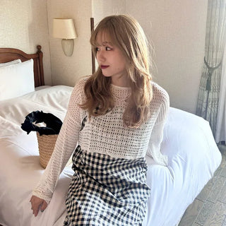 Perforated knit top