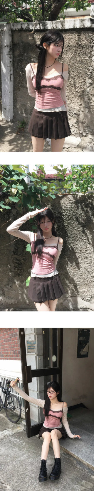 Strawberry Chocolate Dot Lace Sleeveless - 4 colors