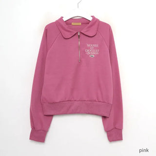 Collared embroidered sweatshirt